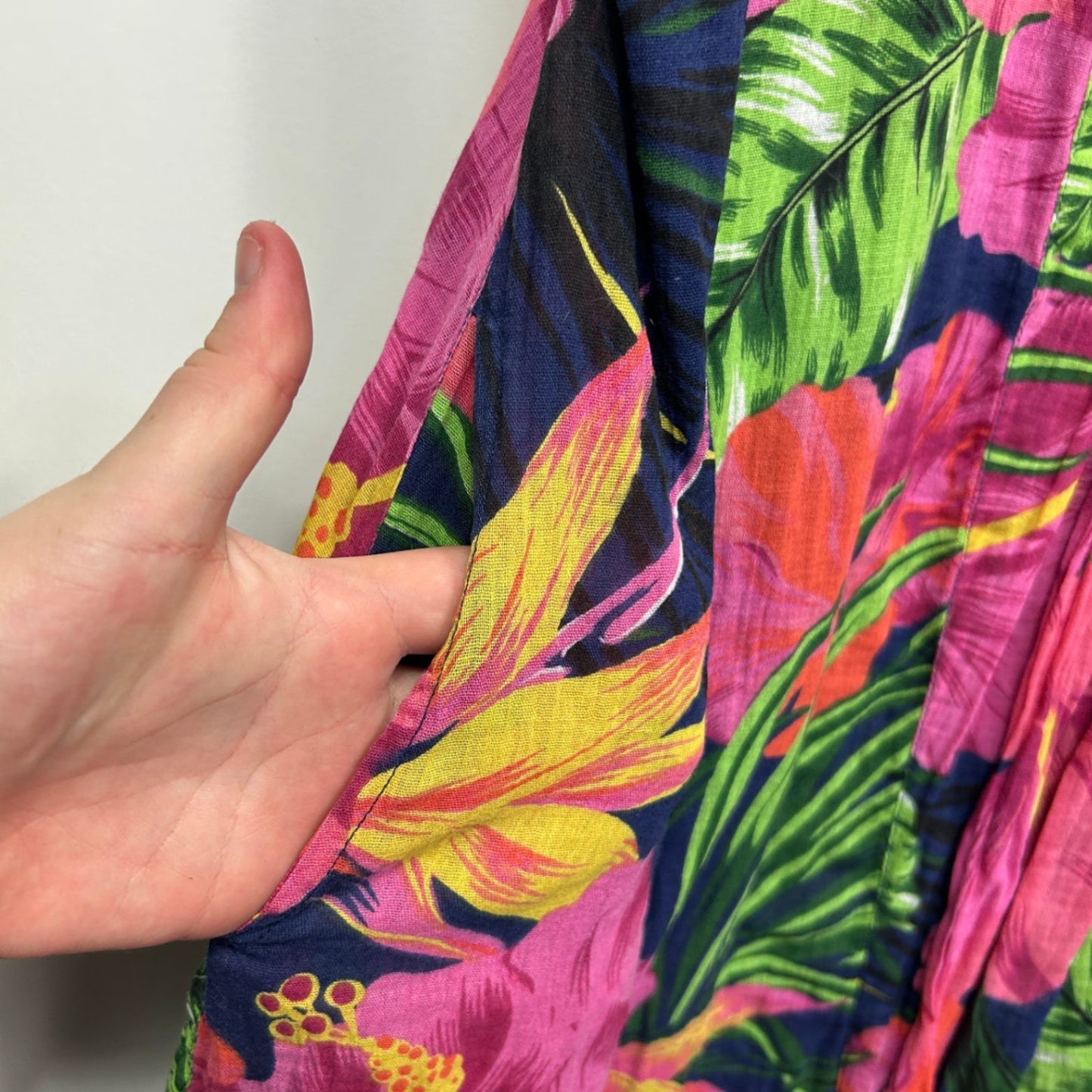 Virtuelle Sleeveless Multicoloured Floral Tropical Maxi Dress Pockets Size 16