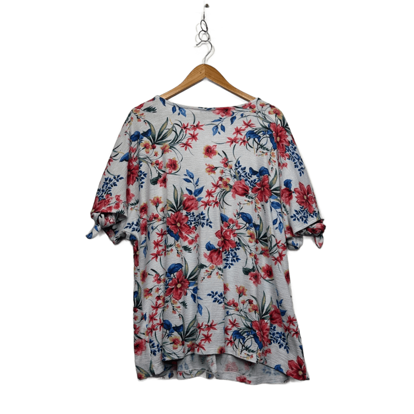 Autograph White Multicoloured Short Sleeve Floral Top Size 22