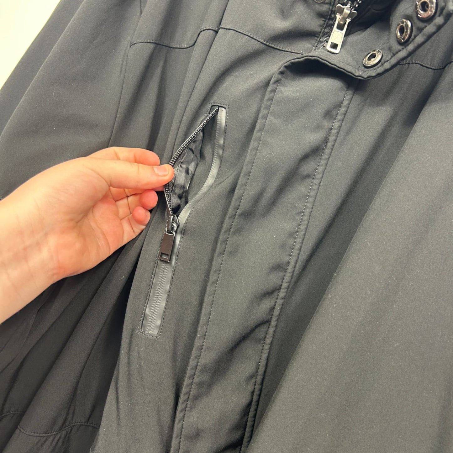 Johnny Bigg Mens Black Snap Zip Pockets Jacket  Size 4XL