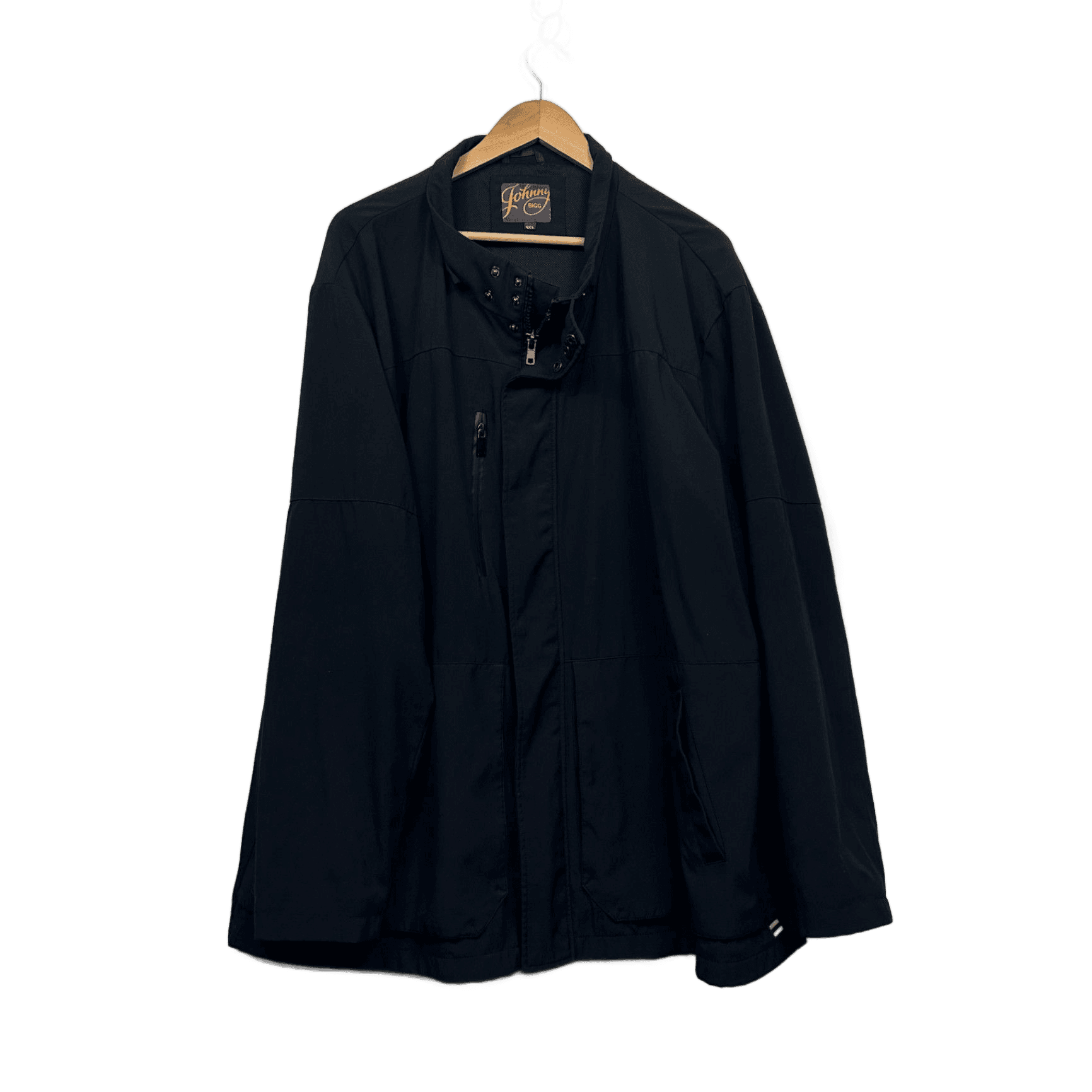 Johnny Bigg Mens Black Snap Zip Pockets Jacket  Size 4XL