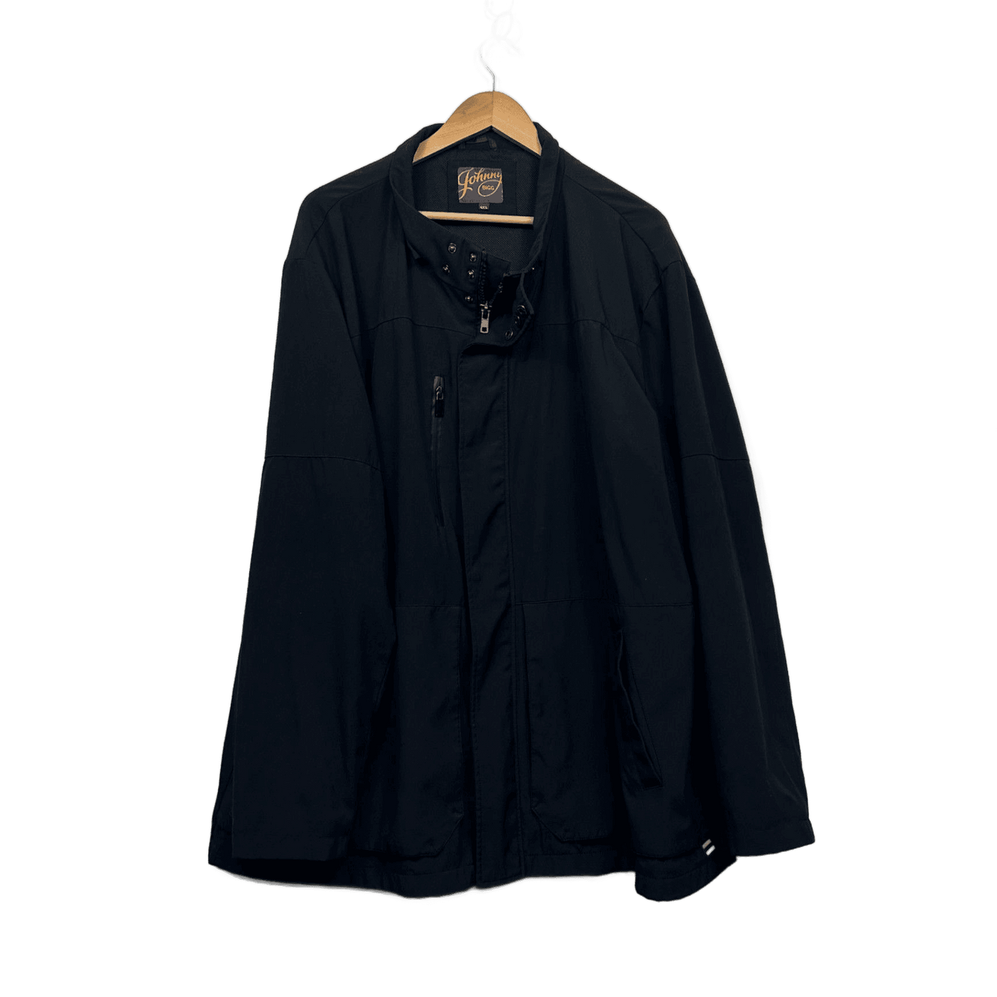 Johnny Bigg Mens Black Snap Zip Pockets Jacket  Size 4XL