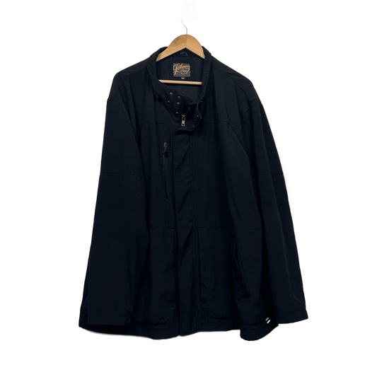 Johnny Bigg Mens Black Snap Zip Pockets Jacket  Size 4XL