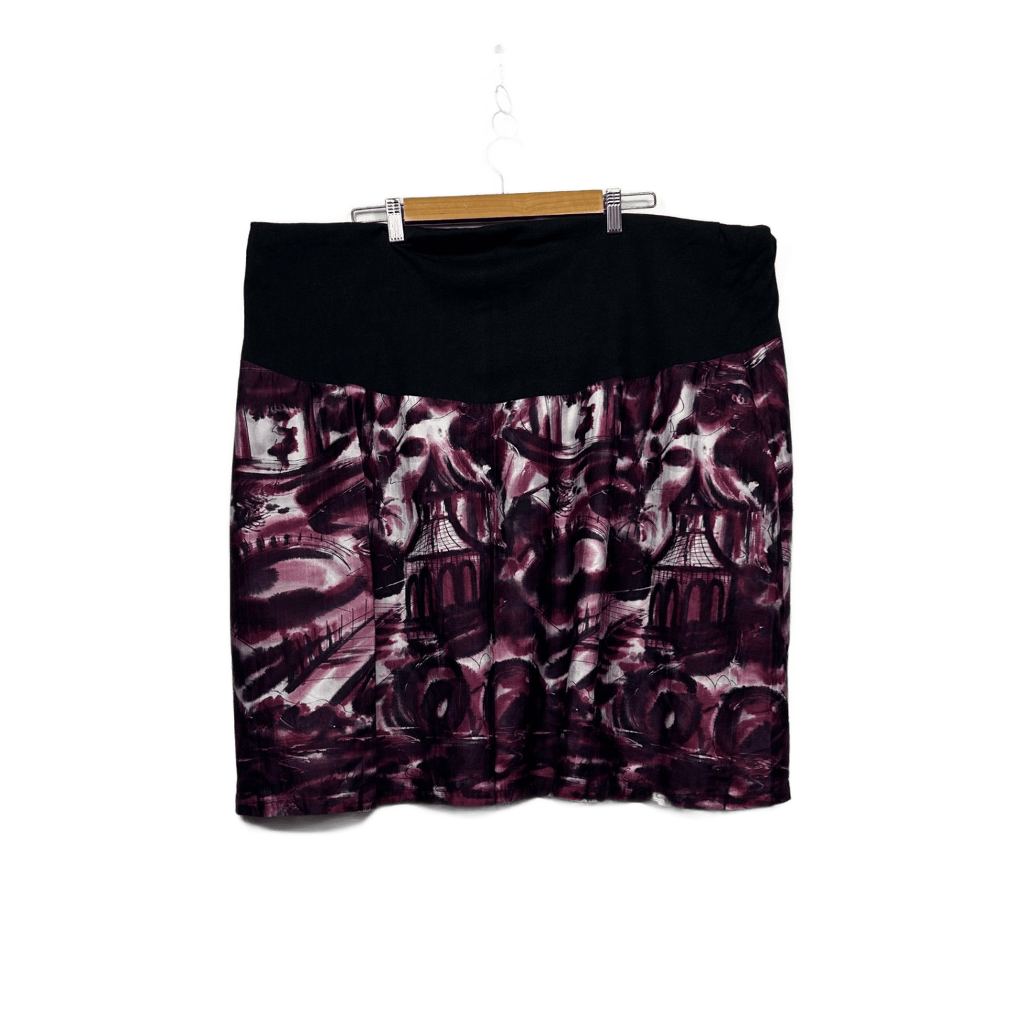 Melynda Made Women's Purple Black Mini Skirt Size 14 - 16 Handmade