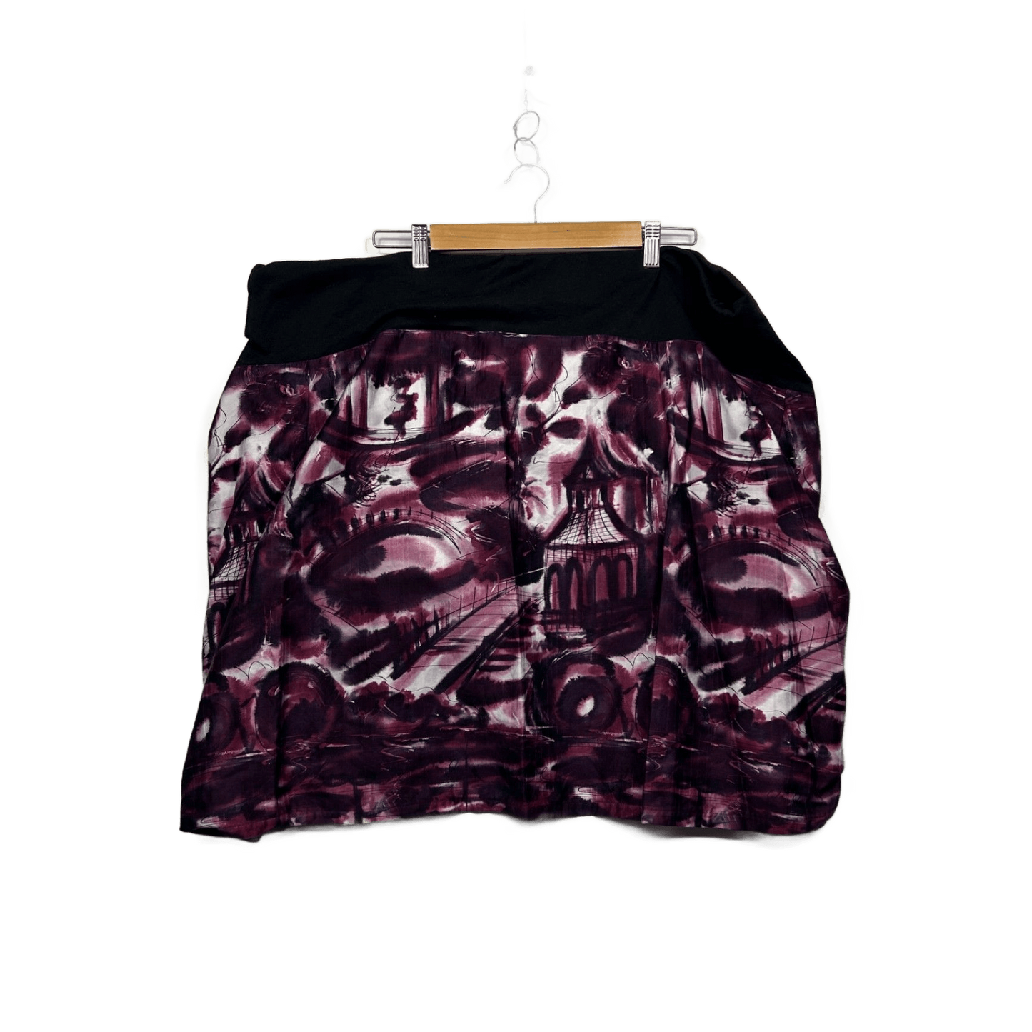 Melynda Made Women's Purple Black Mini Skirt Size 14 - 16 Handmade