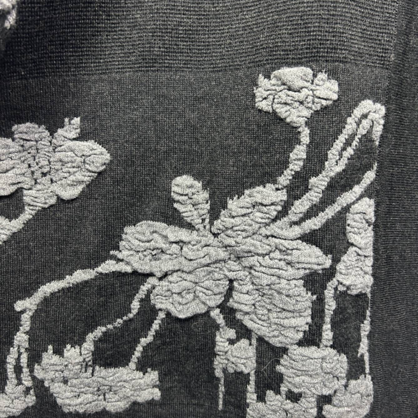 Per Una M&S Black Floral Wool Blend Long Sleeve Coat Jumper Size 22