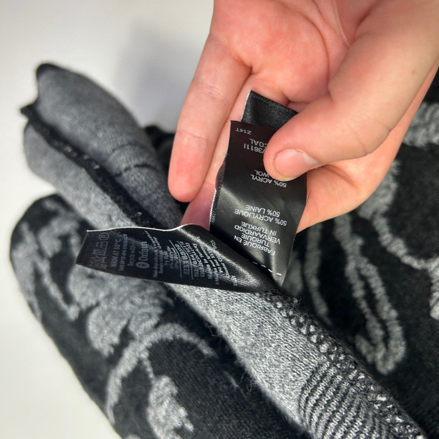 Per Una M&S Black Floral Wool Blend Long Sleeve Coat Jumper Size 22