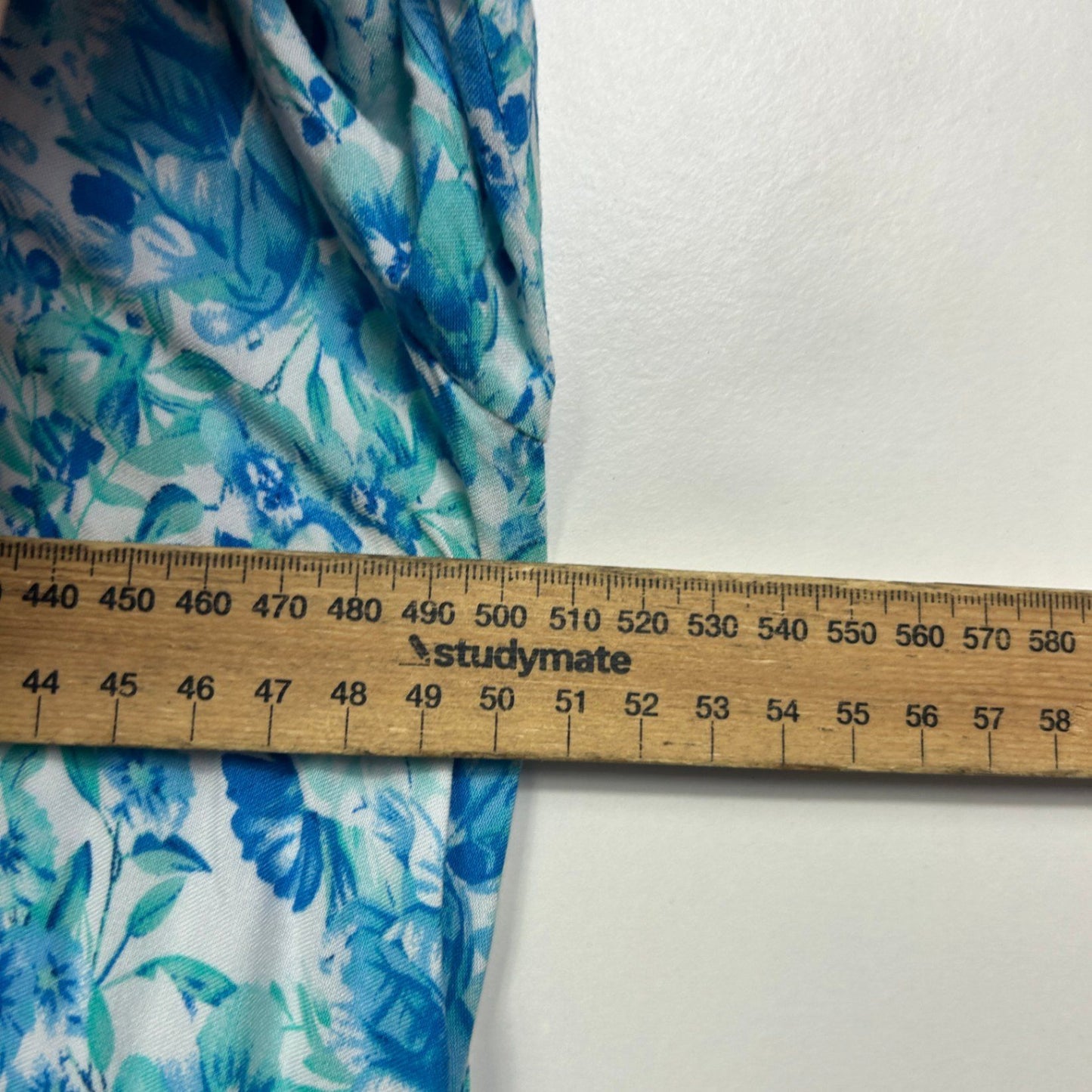 Willow Tree  Blue Viscose Short Sleeve Maxi Floral Dress Size 16