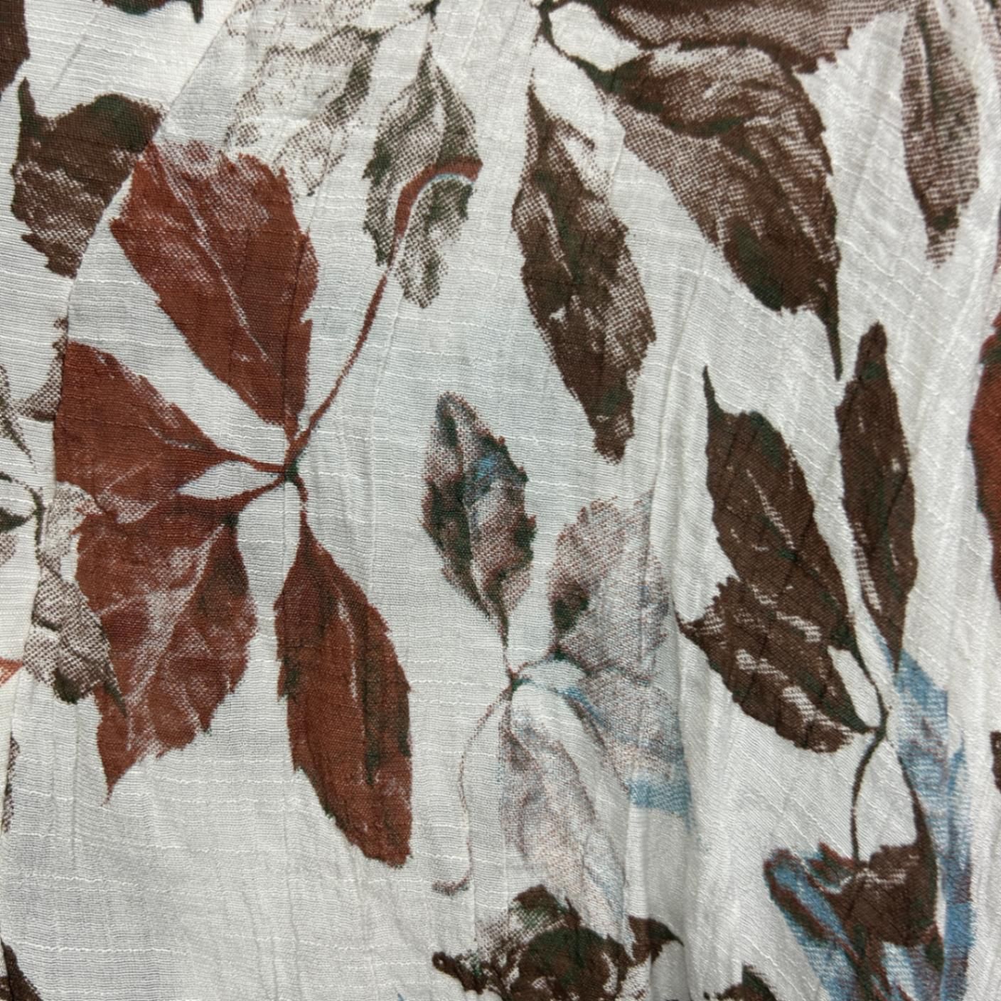 Caroline Morgan 3/4 Sleeve Leaf Print Tunic Top Blouse Size 14 16