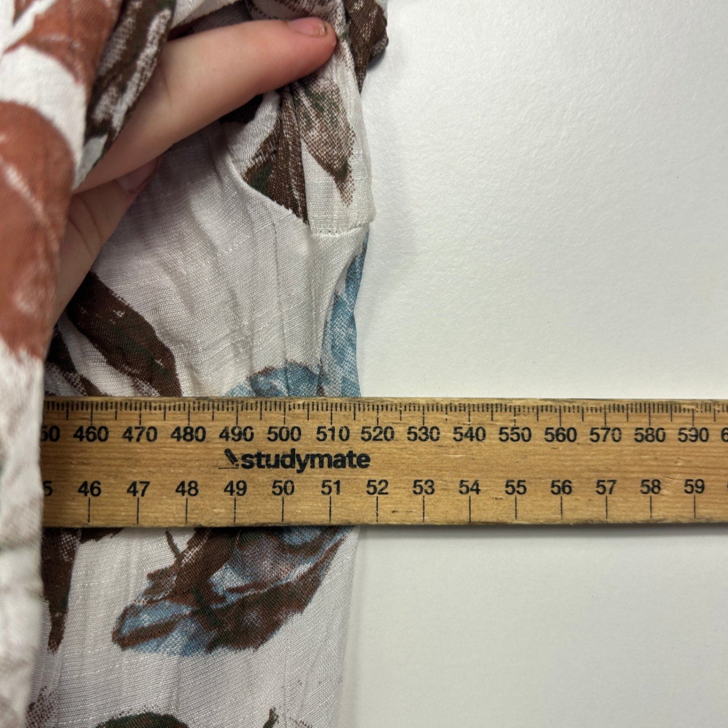 Caroline Morgan 3/4 Sleeve Leaf Print Tunic Top Blouse Size 14 16