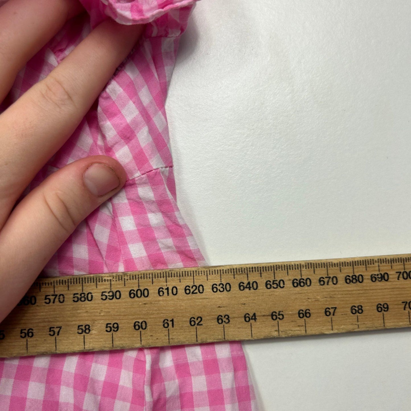 Caroline Morgan  Pink Cotton Short Sleeve Gingham Check Top Size 12