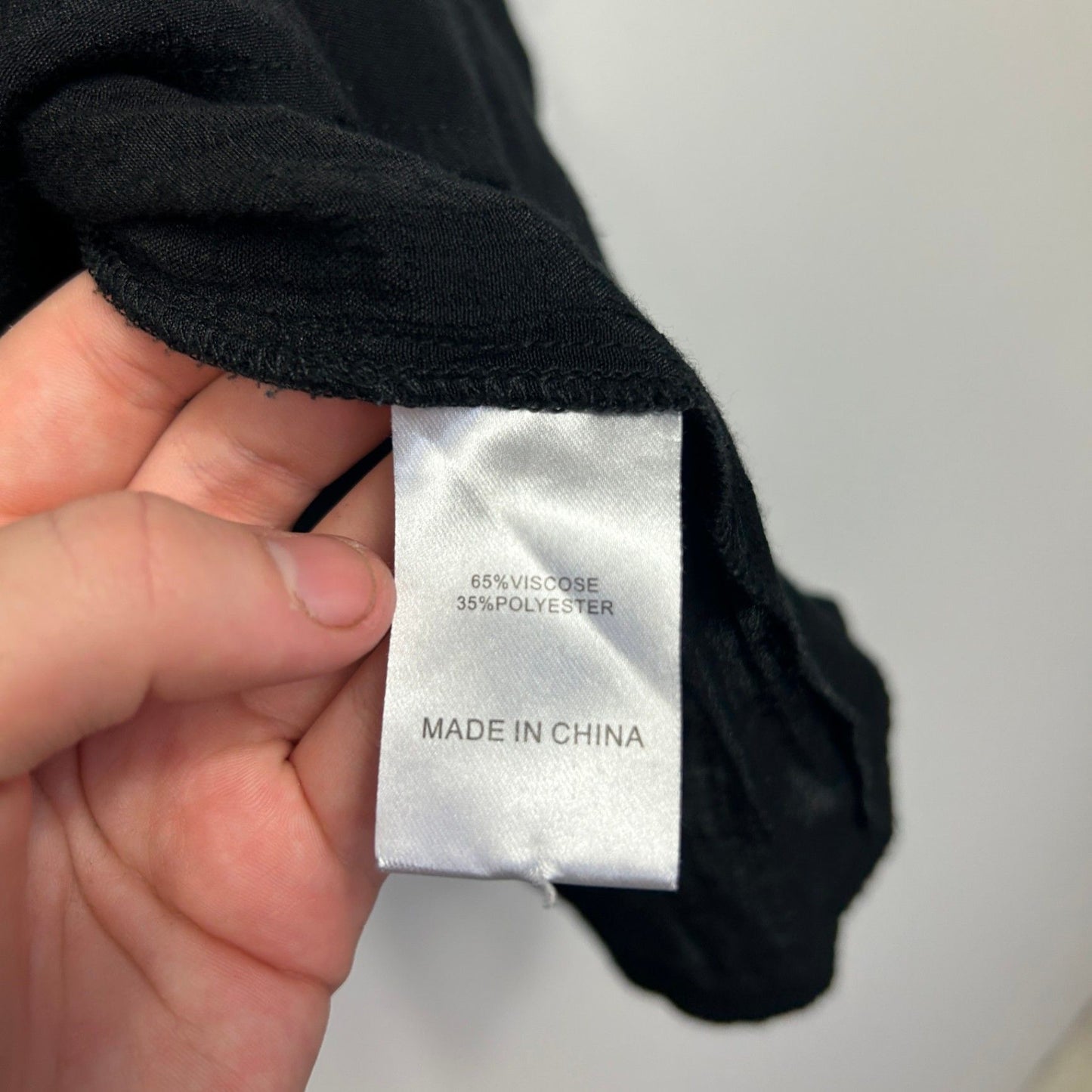 Virtuelle Black Short Sleeve Round Neck Asymmetric Tunic Top  Size 24