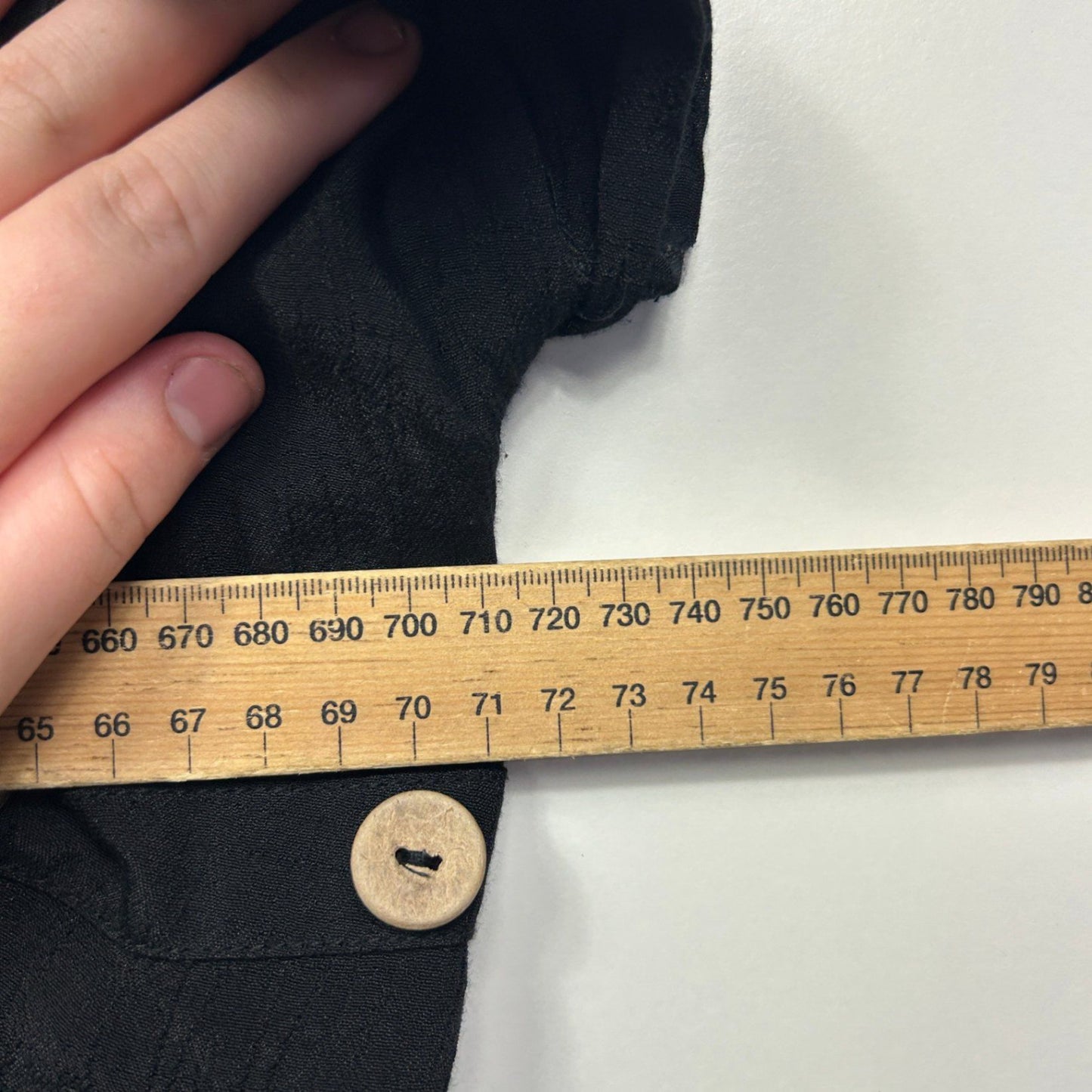 Virtuelle Black Short Sleeve Round Neck Asymmetric Tunic Top  Size 24