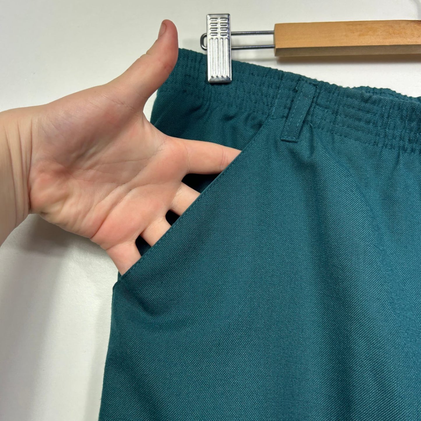 Millers Teal Straight Leg Pull On Elastic Waist Pocket Pants Size 14