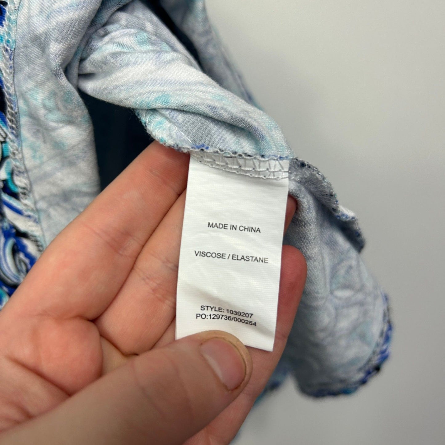 W.Lane Blue Aqua Paisley Print Stretch Skirt Size 2XL 16 18