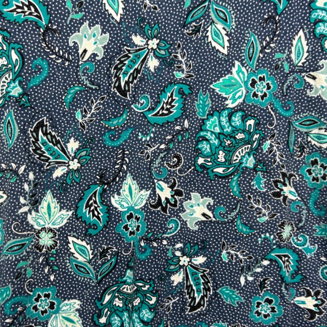 Evans Short Sleeve Green Short Sleeve Paisley Front Jersey Dress Size 22/24