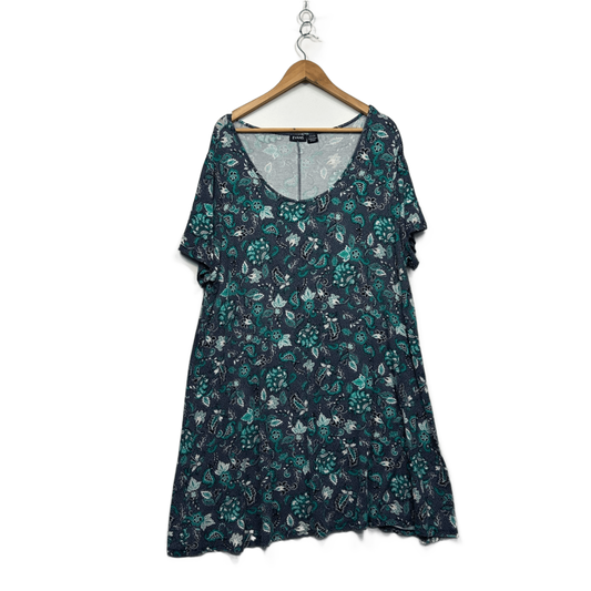 Evans Short Sleeve Green Short Sleeve Paisley Front Jersey Dress Size 22/24