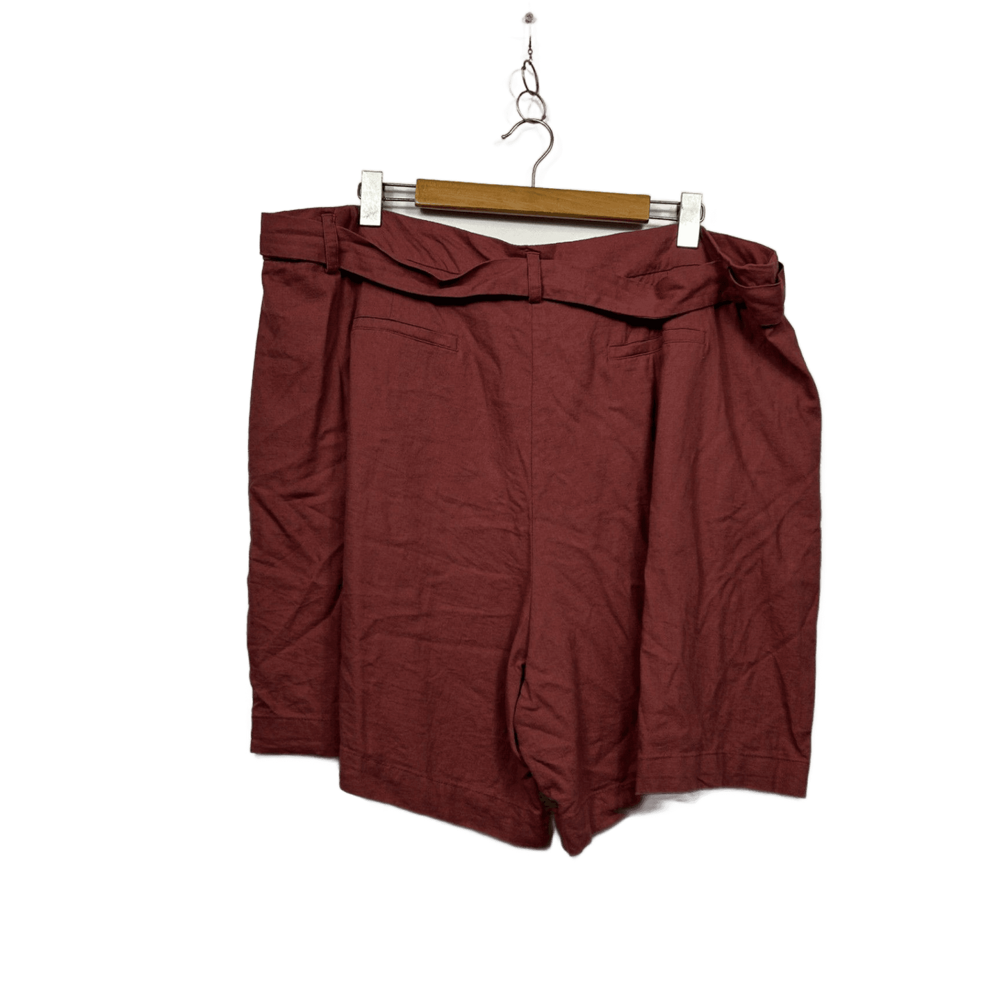 Sara Belted Linen Blend Shorts Size 22