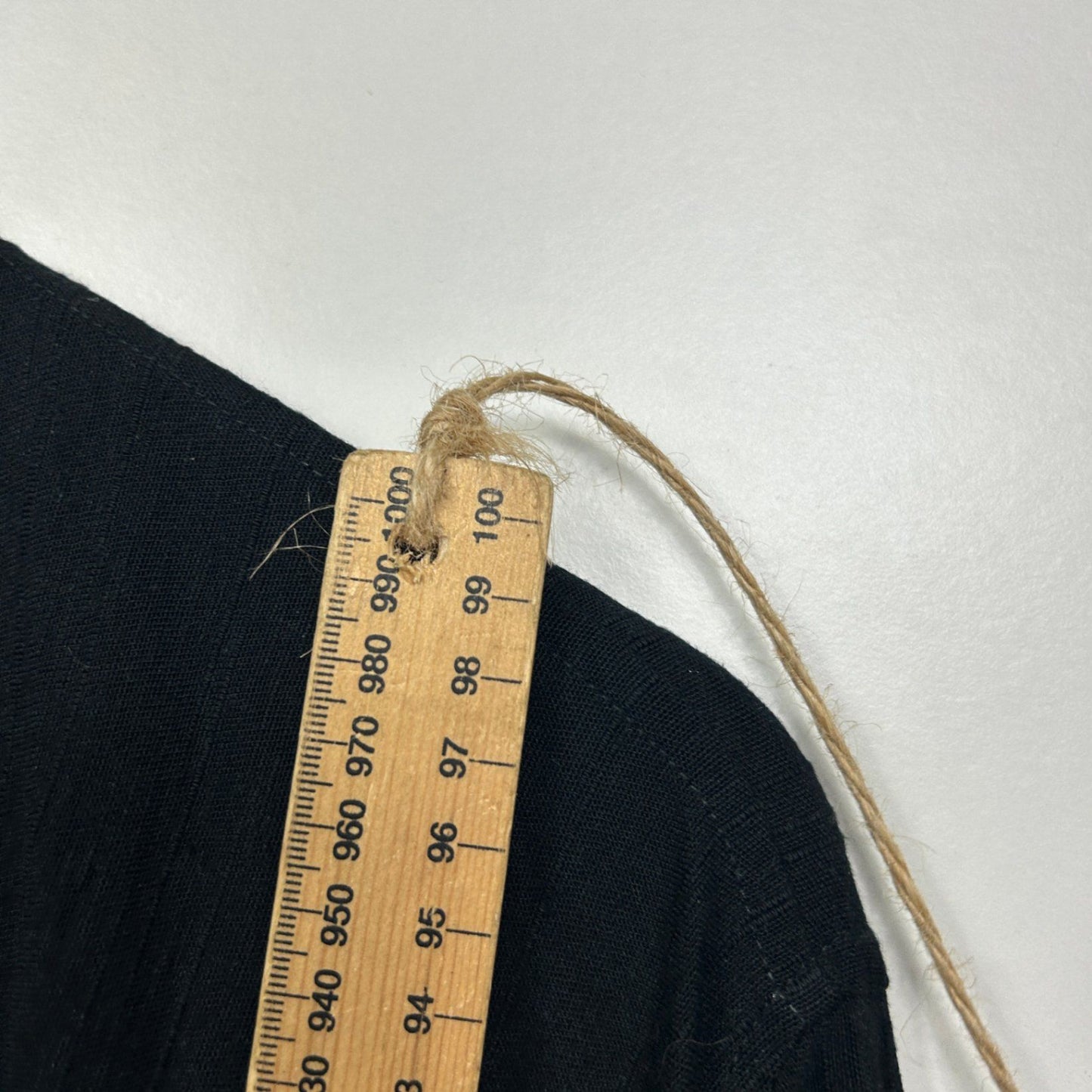 Kaliyana Black Linen Long Sleeve Open Front Waterfall Jacket Kimono 12 - 18