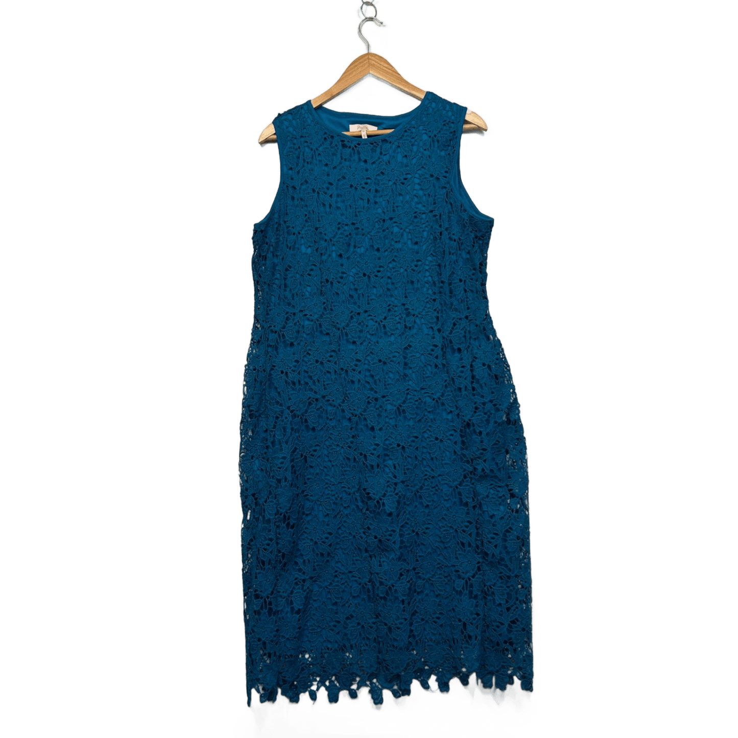 Millers Teal Blue Sleeveless Lace Overlay Sheath Dress Size 16