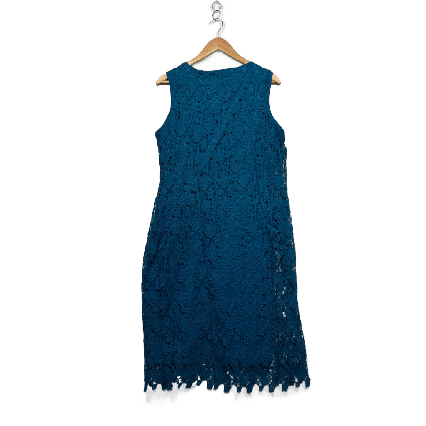 Millers Teal Blue Sleeveless Lace Overlay Sheath Dress Size 16