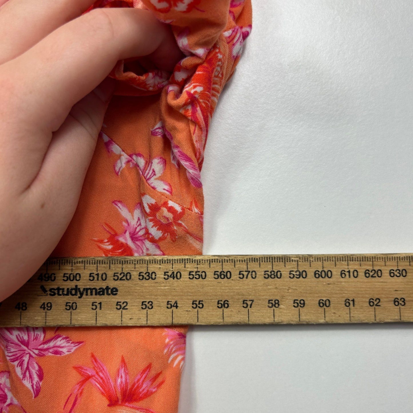 Rockmans Orange Pink Viscose Short Sleeve Floral Top Blouse Size 16