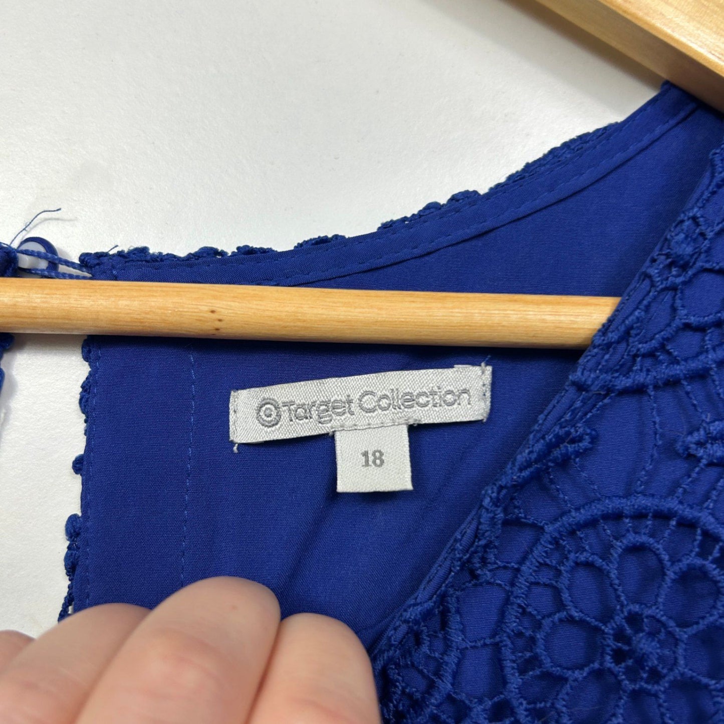 Target Cap Sleeve Blue Lace Overlay A-line Dress Size 18