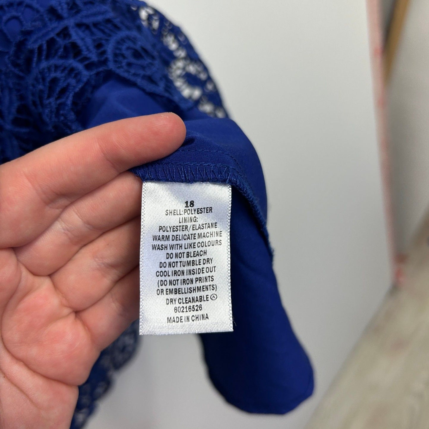 Target Cap Sleeve Blue Lace Overlay A-line Dress Size 18