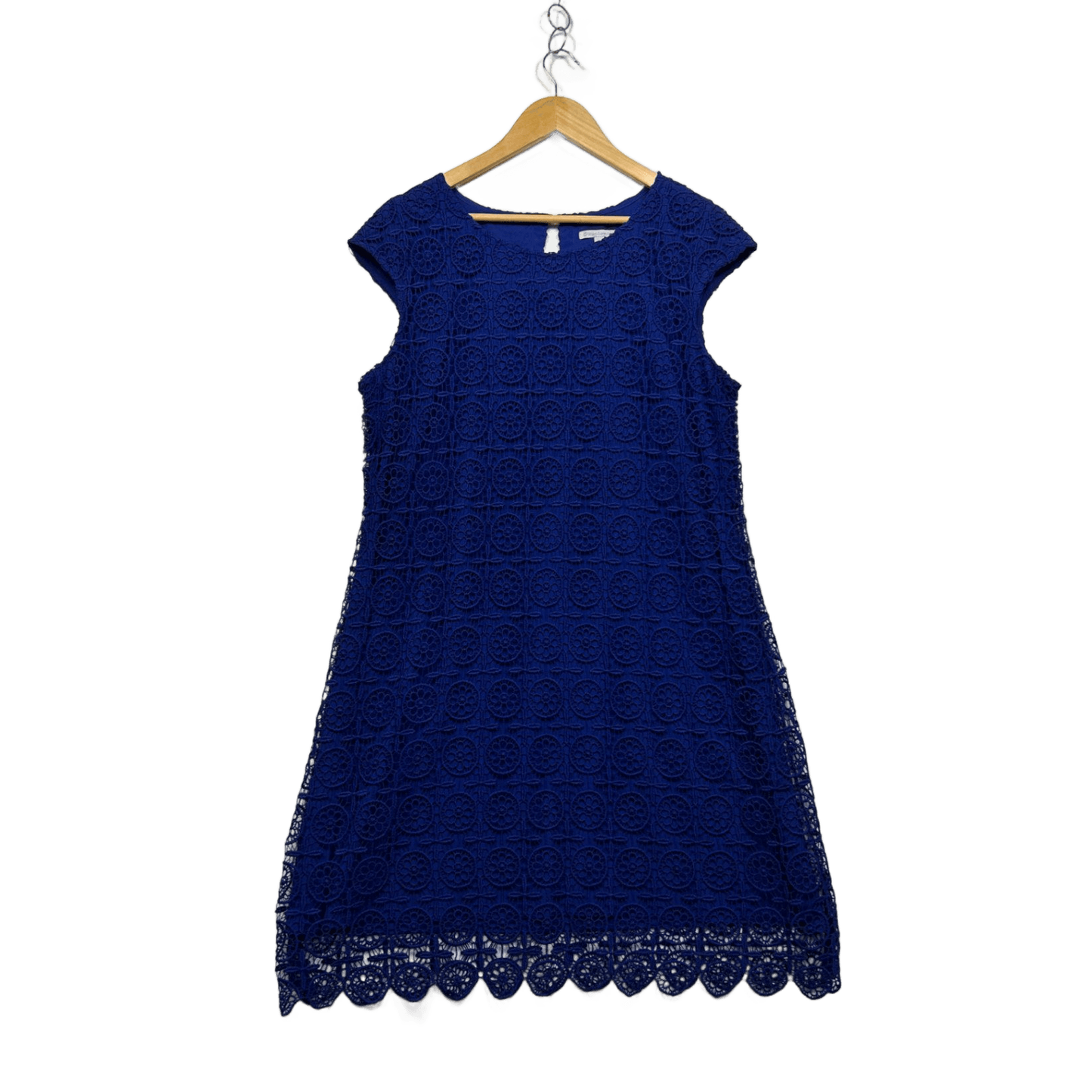 Target Cap Sleeve Blue Lace Overlay A-line Dress Size 18