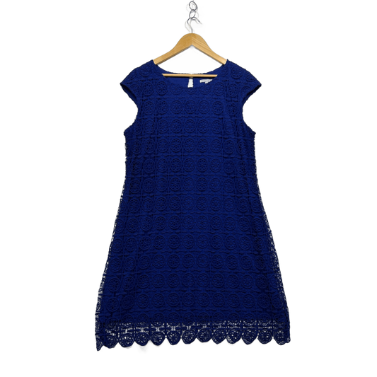Target Cap Sleeve Blue Lace Overlay A-line Dress Size 18