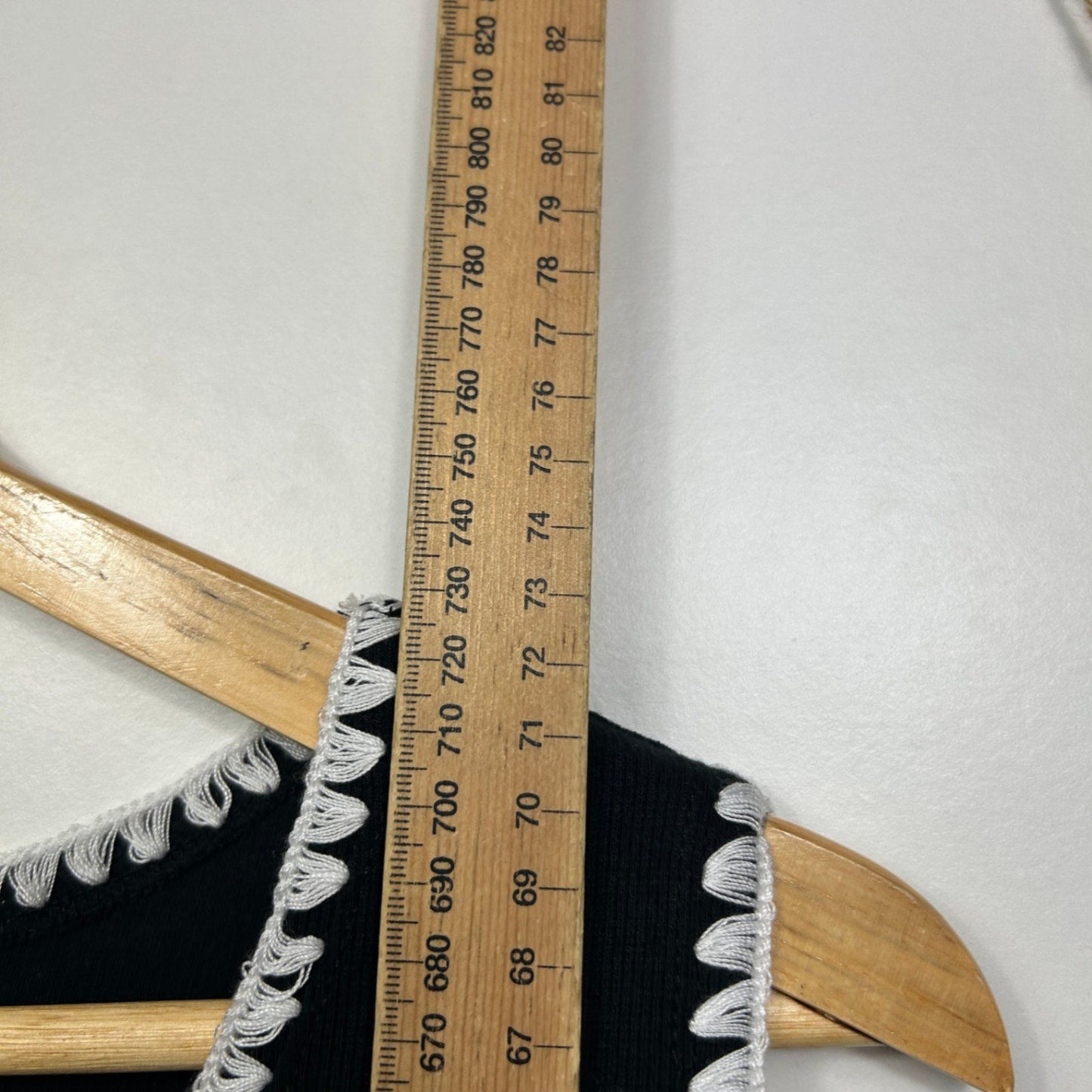 Avella  Black Cotton Blend Sleeveless Round Neck Tank Top Size 26