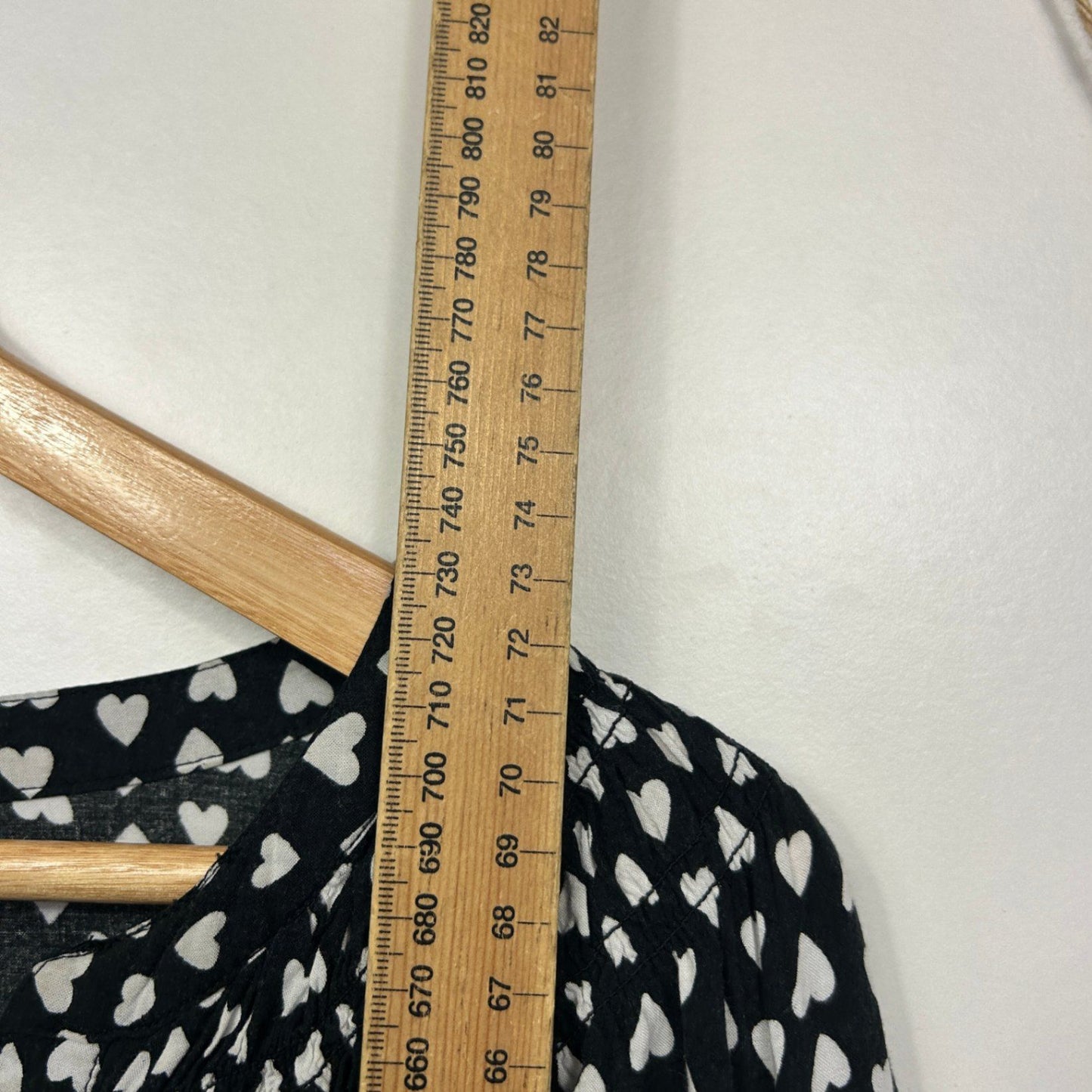 Alexia Black White Heart Print Viscose Long Sleeve Fit Blouse Size 24