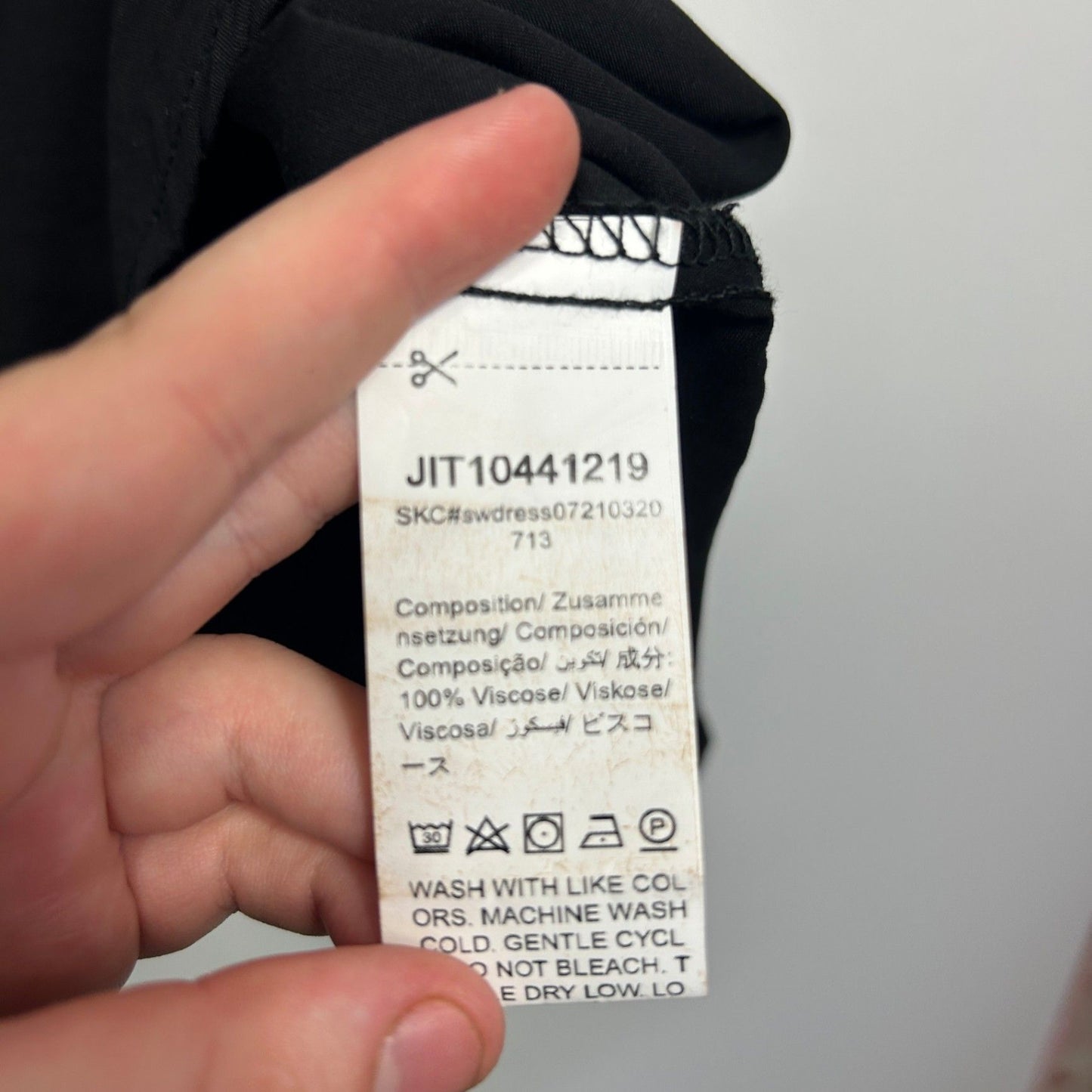 SHEIN Embroidered Boho Black Short Sleeve Smock Viscose Dress Size 14