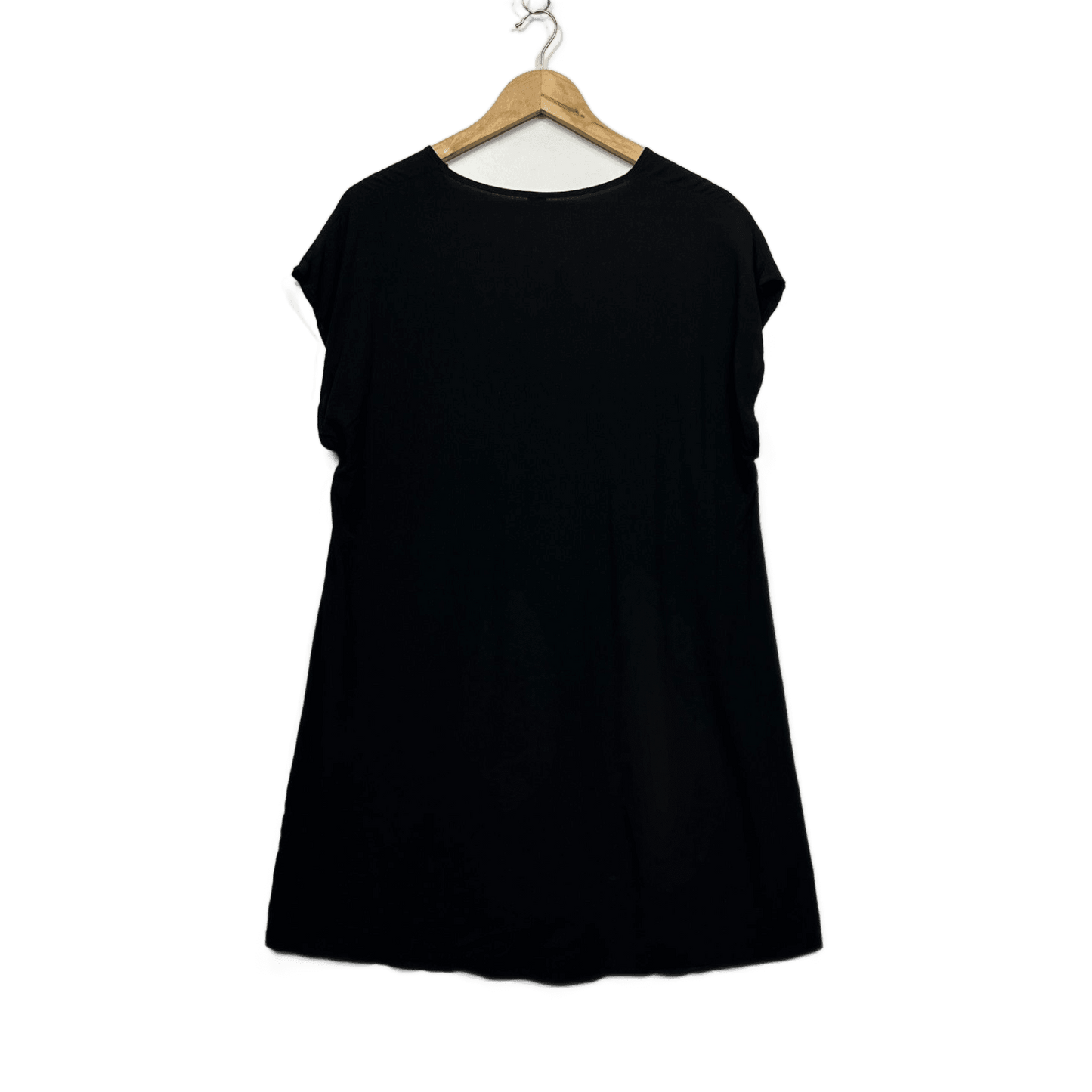 SHEIN Embroidered Boho Black Short Sleeve Smock Viscose Dress Size 14