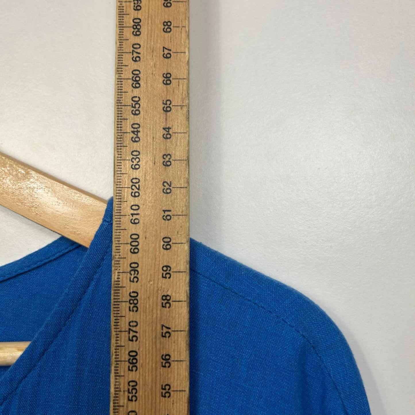 Haven Womens Blue Linen Blend Button Up Roll Tab Sleeve Blouse Top One Size