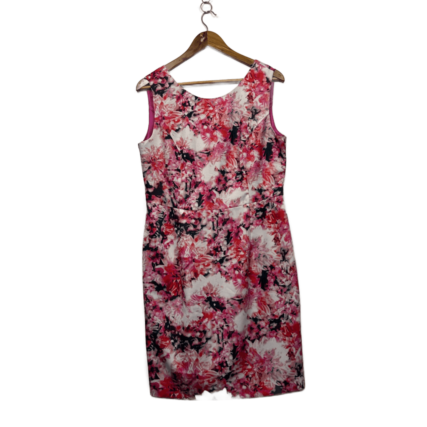 New Grace Hill Pink Sleeveless Pencil Print Floral Cocktail Dress Size 14