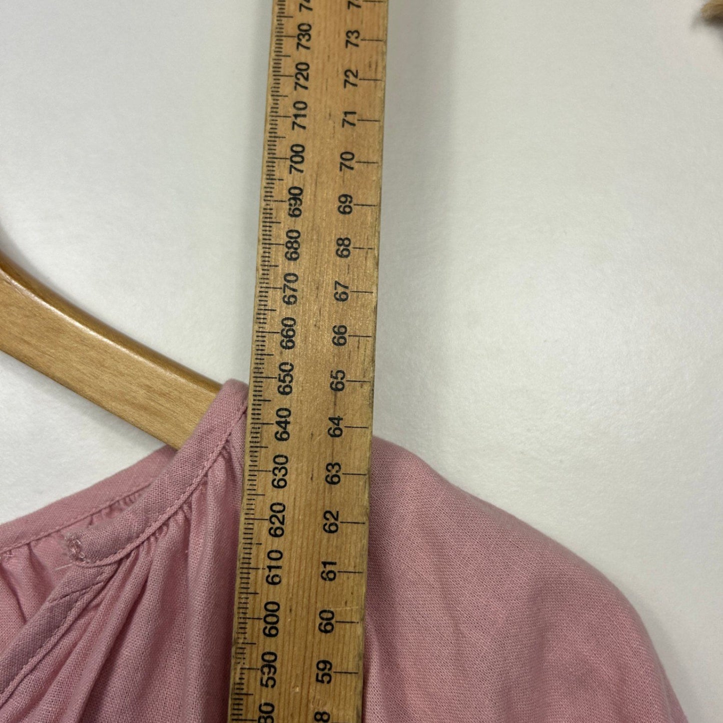 Sass Women's Pink Linen 3/4 Sleeve V-Neck Hi Low Top Blouse Size 16