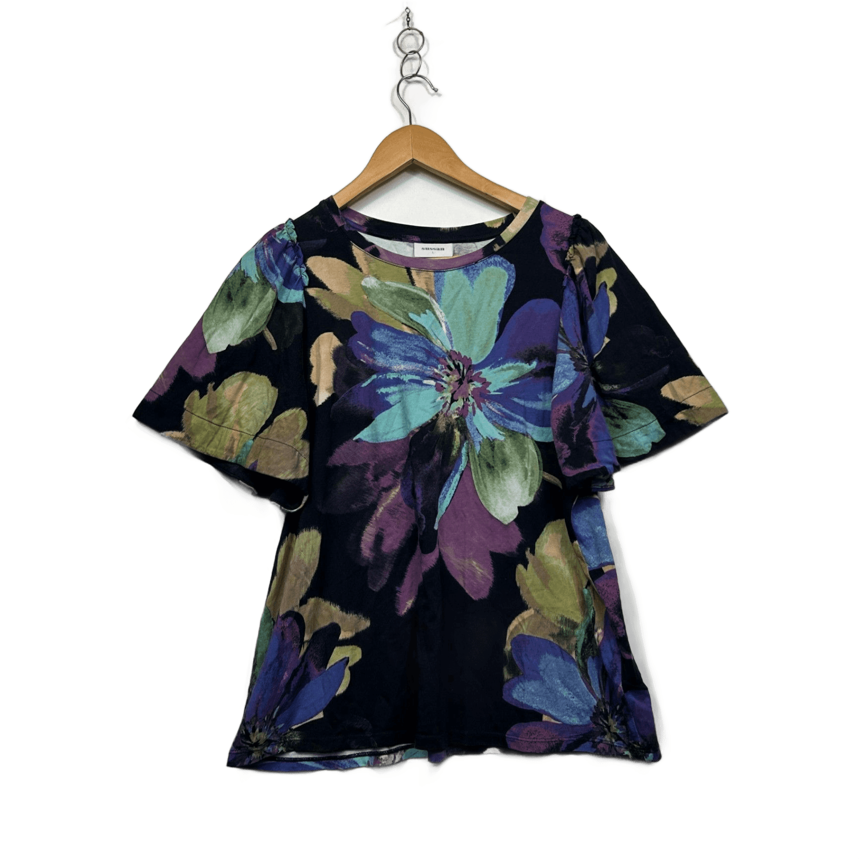 Sussan Short Sleeve Multicoloured Floral Tshirt Top Size 14 Large
