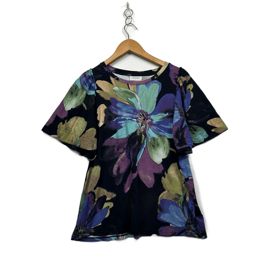 Sussan Short Sleeve Multicoloured Floral Tshirt Top Size 14 Large