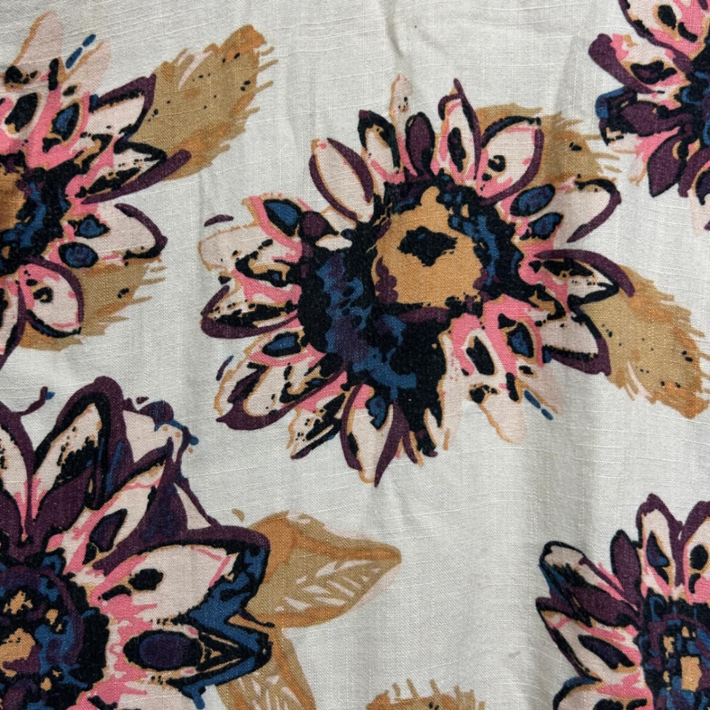 Suzanne Grae Linen Sleeveless Floral Top Blouse Size 20