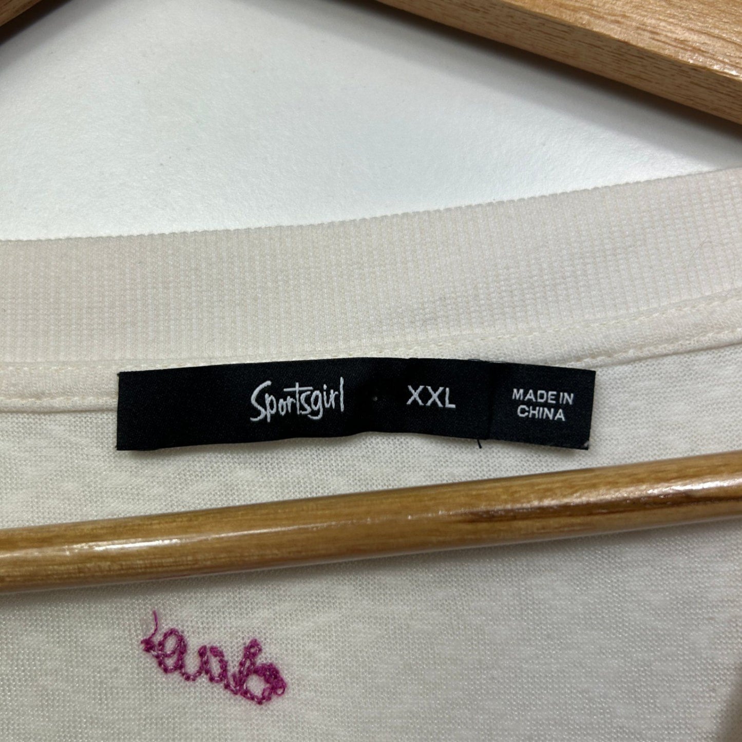 Sportsgirl White Cropped Short Sleeve Crew Neck T-Shirt Size 16 18 2XL Butterfly