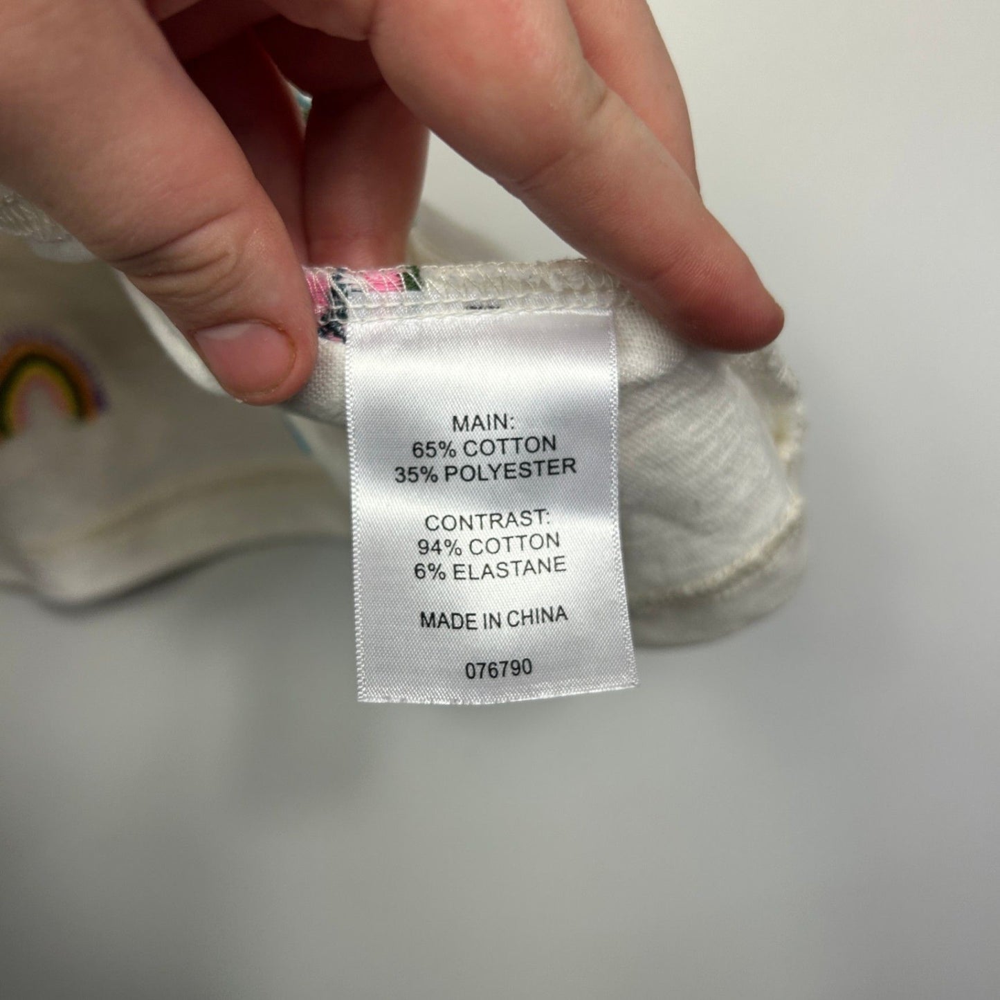 Sportsgirl White Cropped Short Sleeve Crew Neck T-Shirt Size 16 18 2XL Butterfly