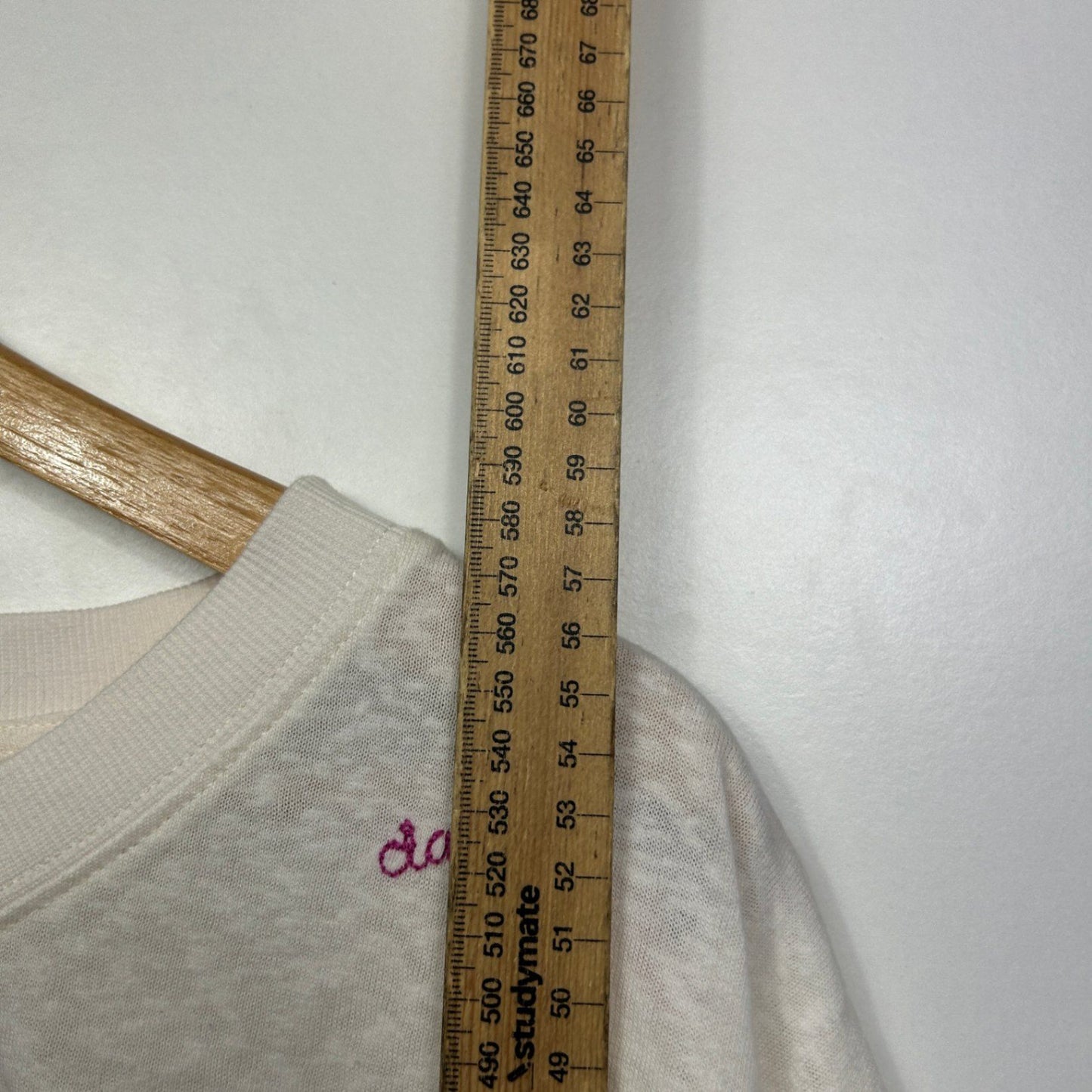 Sportsgirl White Cropped Short Sleeve Crew Neck T-Shirt Size 16 18 2XL Butterfly