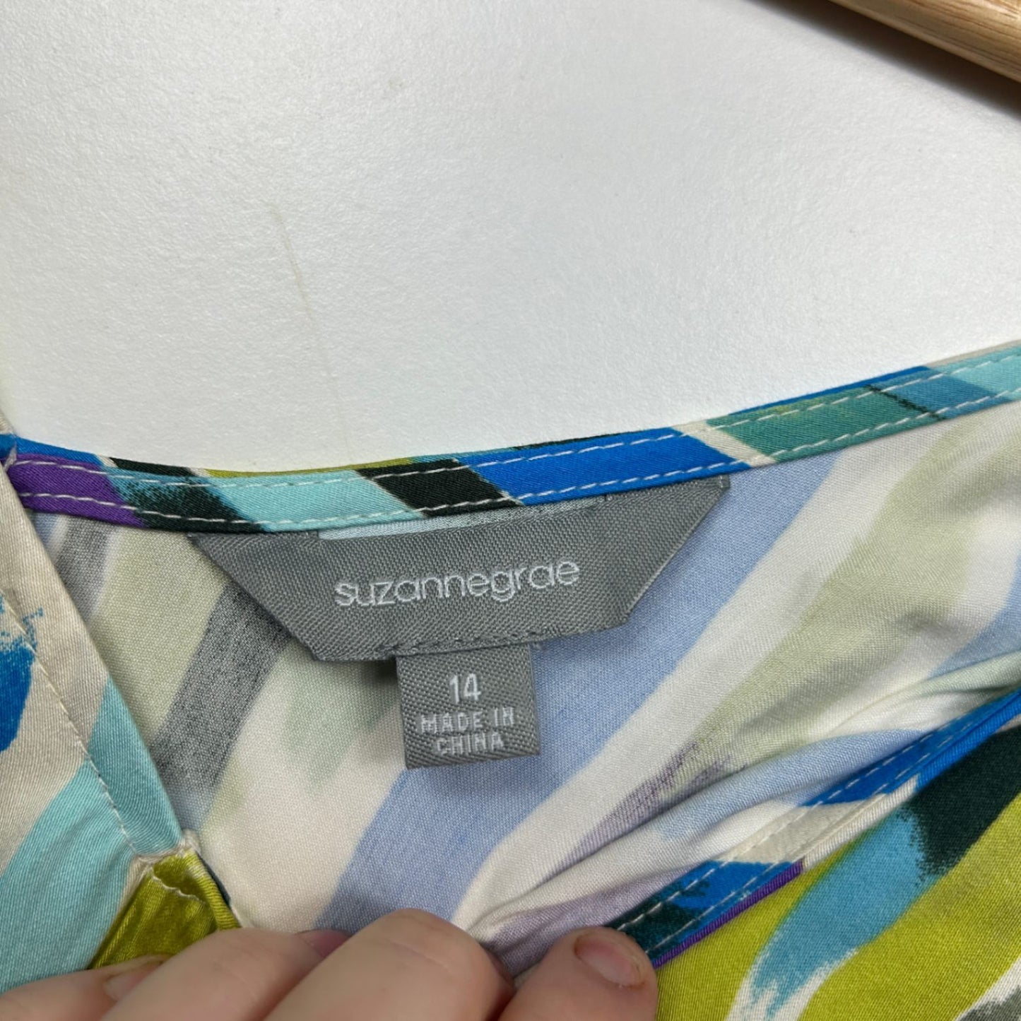 Suzanne Grae Womens Multicoloured Sleeveless Maxi V-Neck Dress Size 14