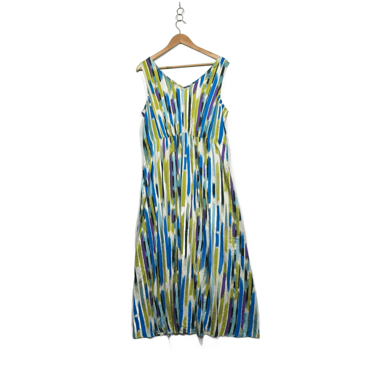 Suzanne Grae Womens Multicoloured Sleeveless Maxi V-Neck Dress Size 14