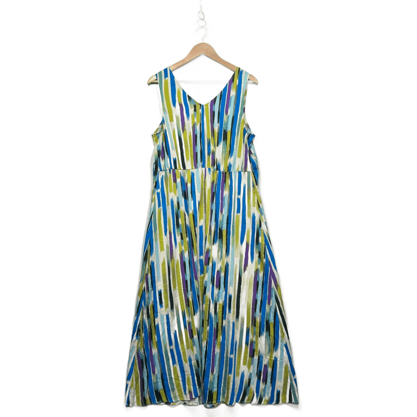 Suzanne Grae Womens Multicoloured Sleeveless Maxi V-Neck Dress Size 14