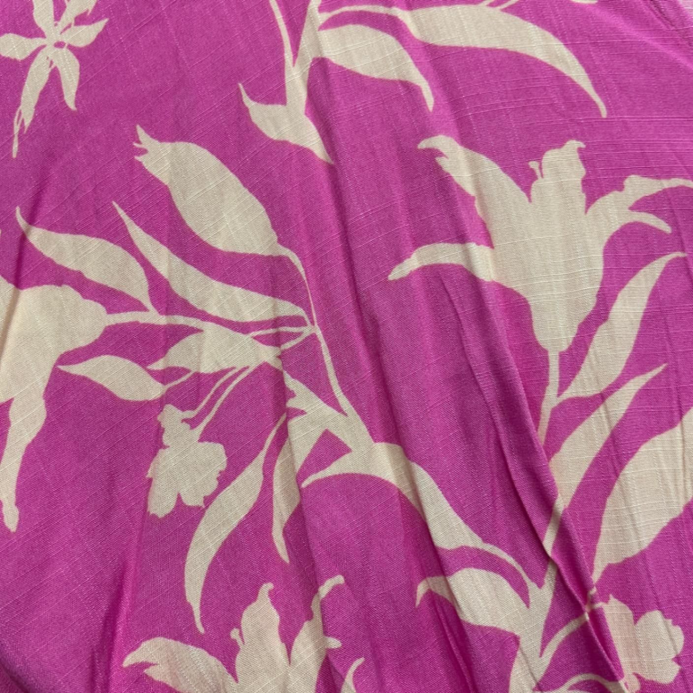 New Proud Poppy Pink Floral 3/4 Sleeve Hi Low Hem Peak Dress Size 18