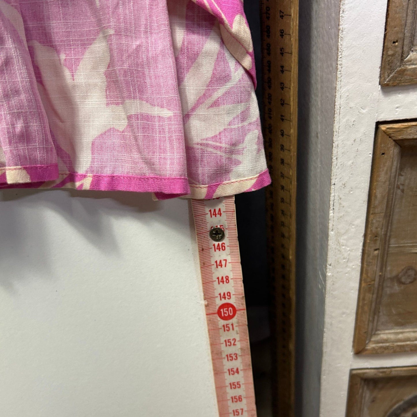 New Proud Poppy Pink Floral 3/4 Sleeve Hi Low Hem Peak Dress Size 18