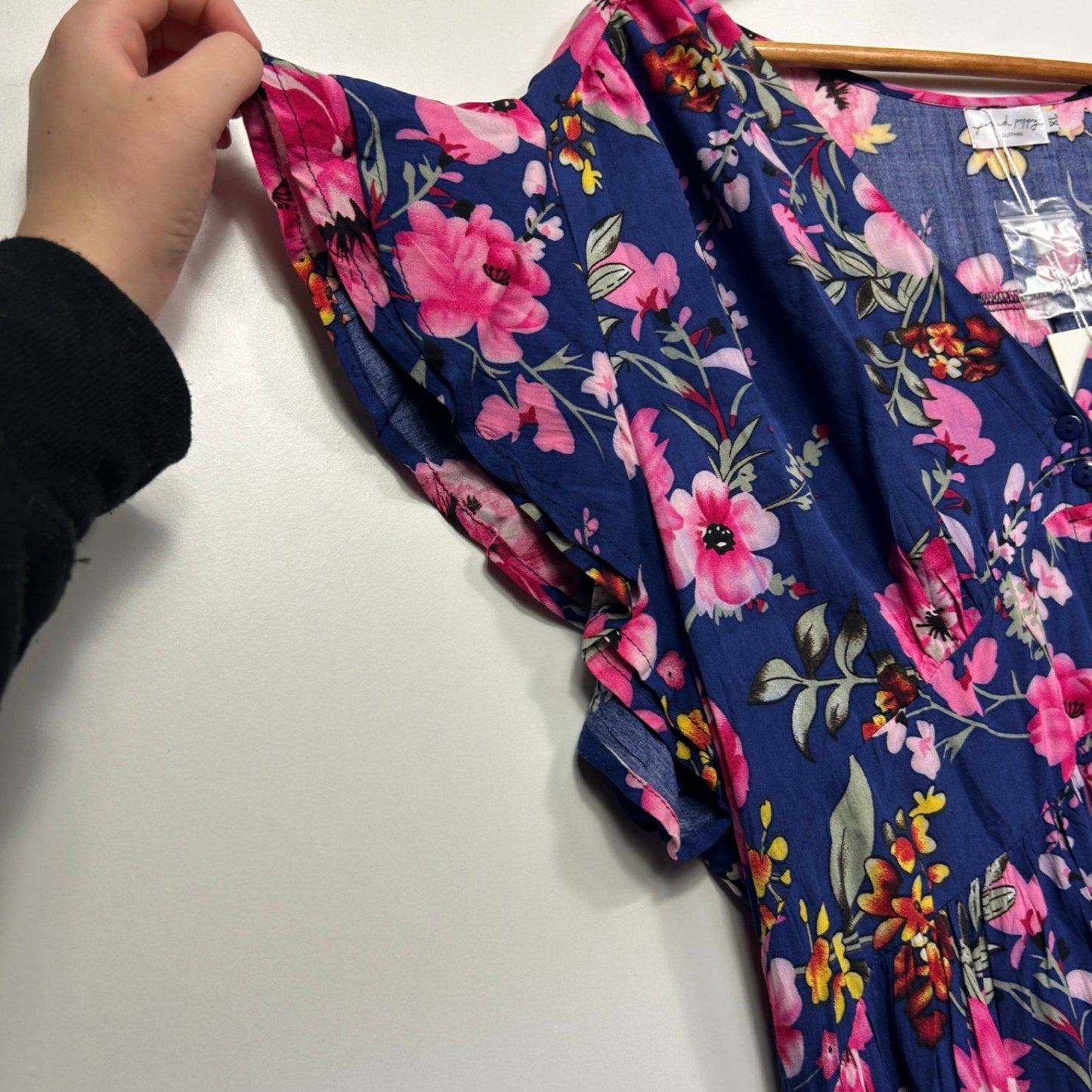 Proud Poppy Multicoloured Floral Short Sleeve Midi Dress Size XL