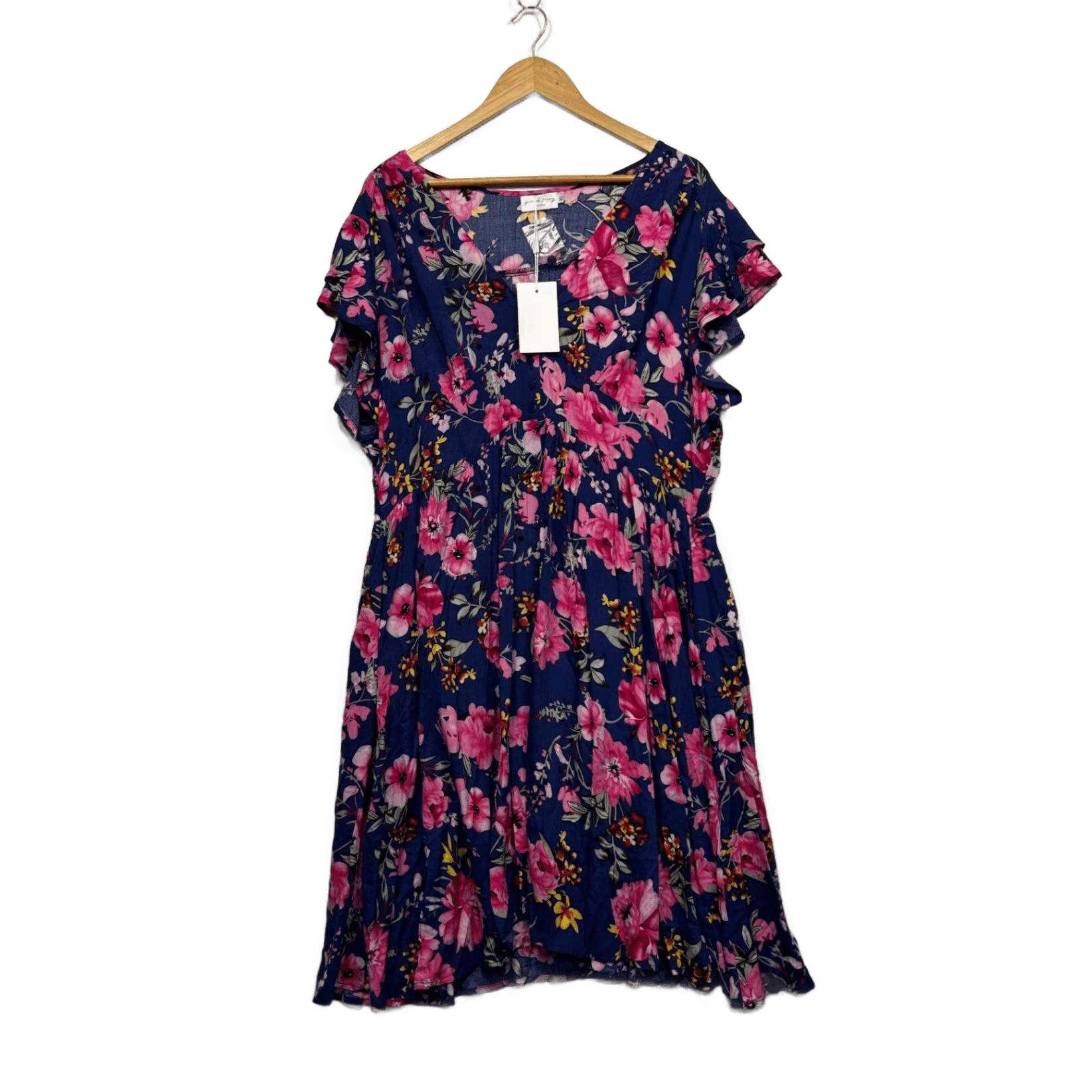 Proud Poppy Multicoloured Floral Short Sleeve Midi Dress Size XL