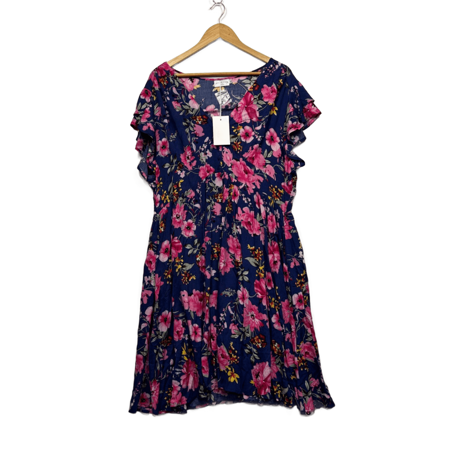 Proud Poppy Multicoloured Floral Short Sleeve Midi Dress Size XL